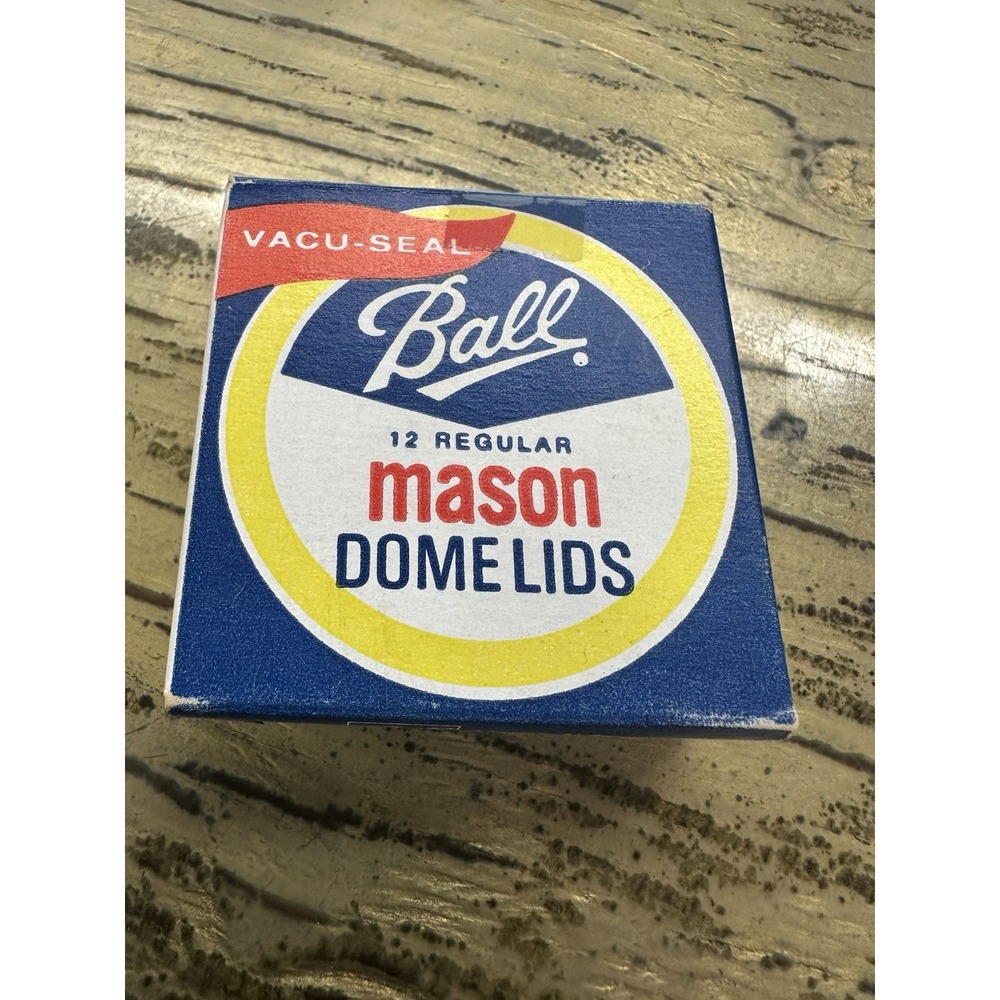 Ball Vintage 1975 Mason Jar Wide Mouth Dome Lids Box 12 Vacu-seal New Old Stock